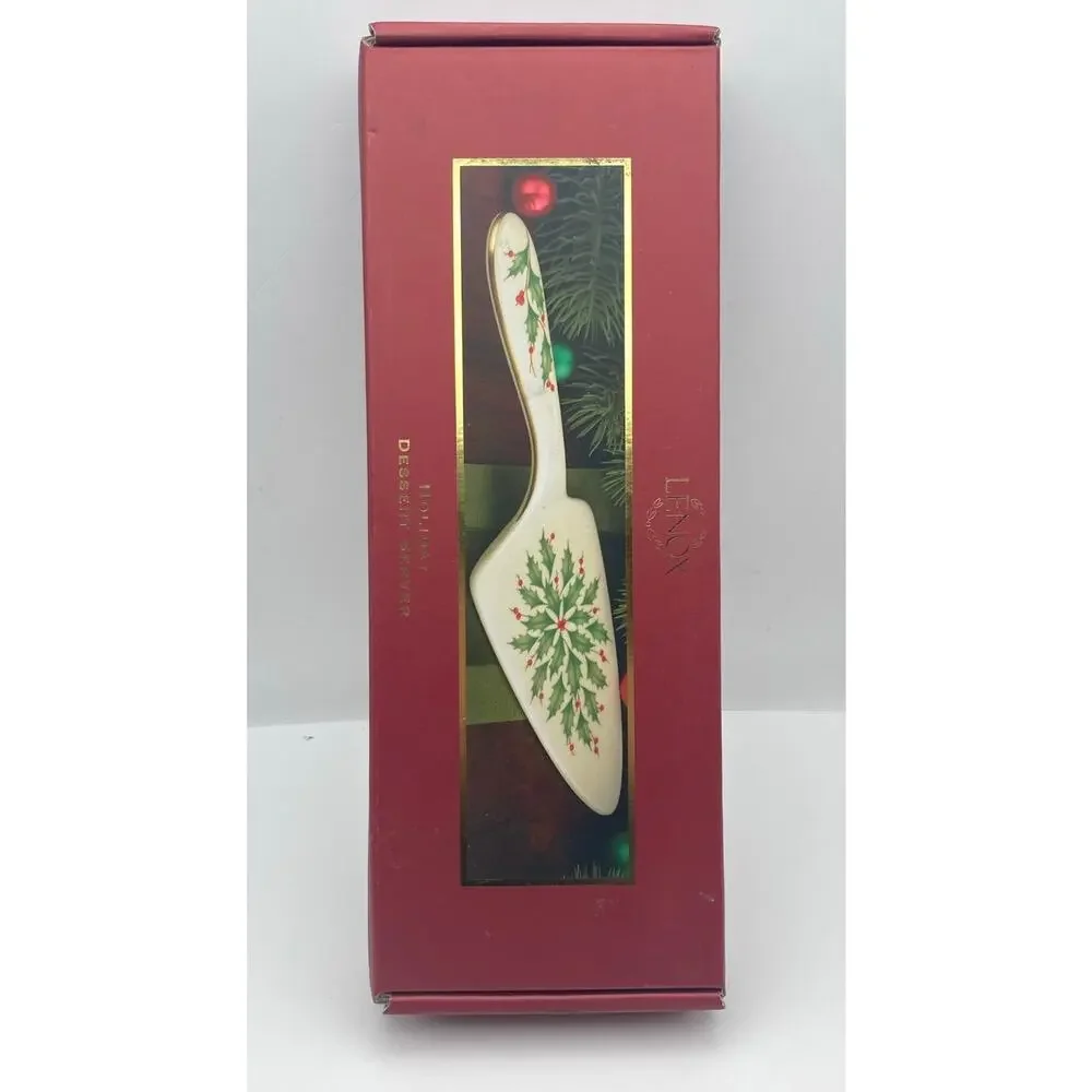 Lenox Holiday Holly Berry Dessert Server NIB